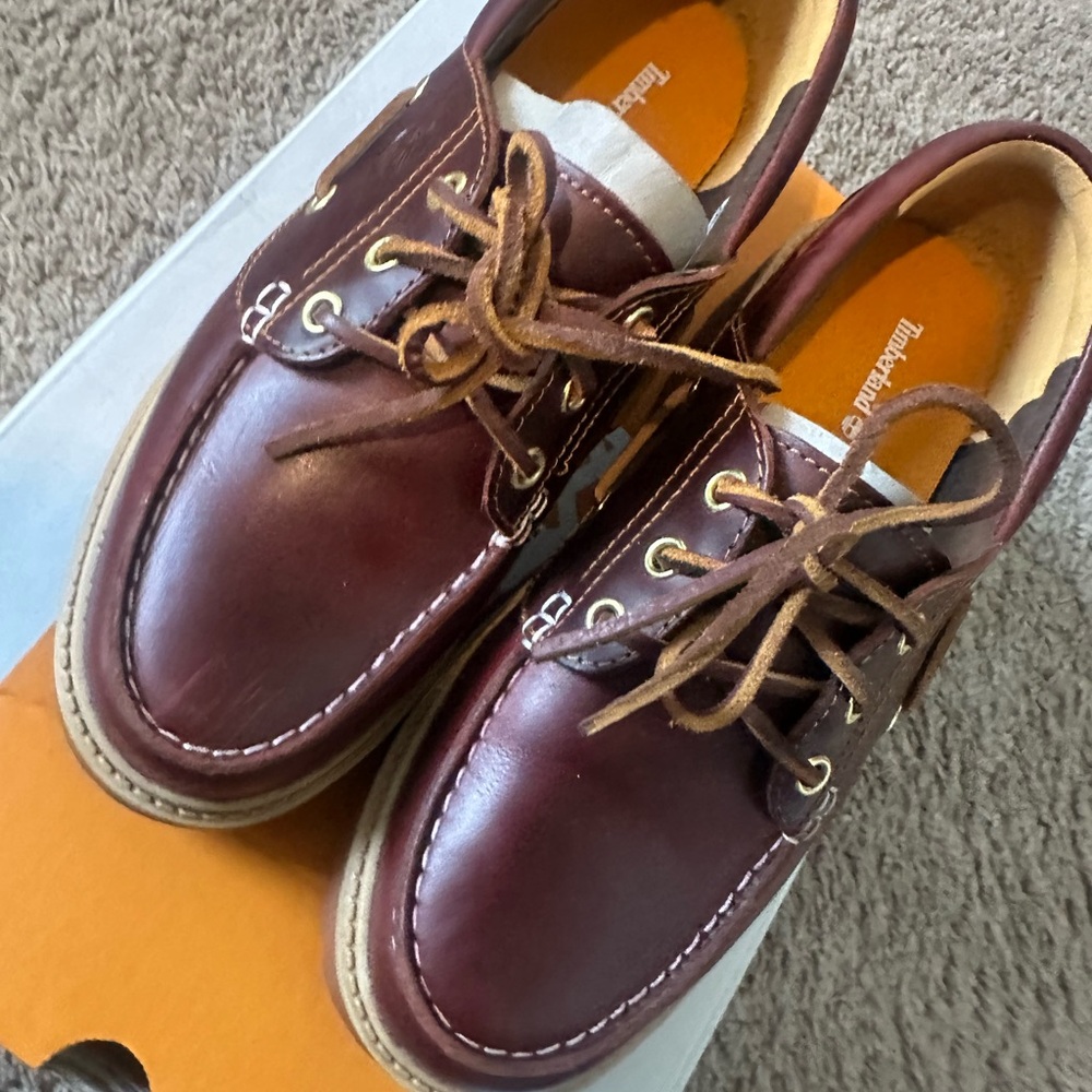 Timberland Women’s Burgundy Leather Boat Shoes
